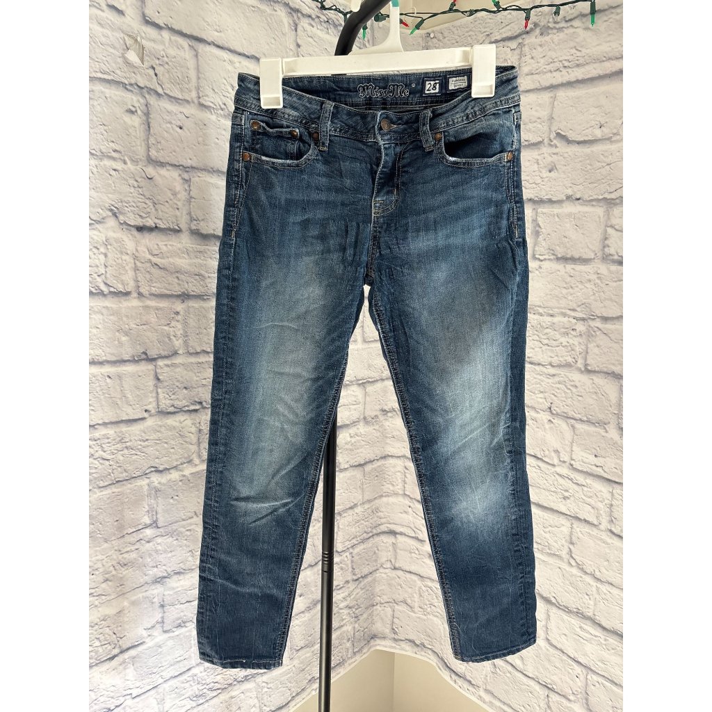 Miss Me Distressed Skinny Jeans Standard Fit Size 28 Medium Wash